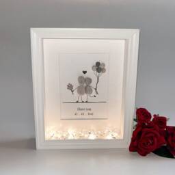 Personalised Pebble Art Couple Frame, Unique Anniversary Gift - thumbnail 2