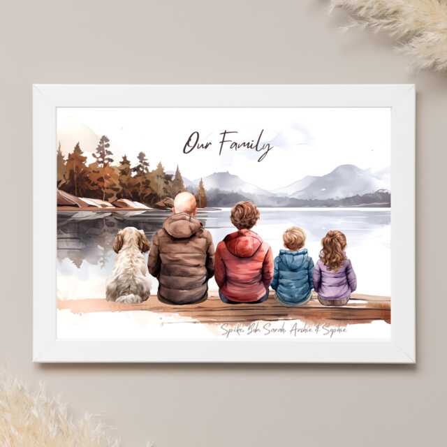 Personalised Family Print, Gift Ideas, Dog Portrait, Our Housewarming Gift, New Home For Mum Birthday - image 1