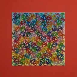 Hand-Painted Wooden Hearts 3D Wall Art - Colorful Love Collage - thumbnail 2