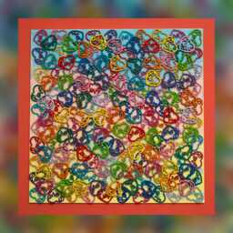 Hand-Painted Wooden Hearts 3D Wall Art - Colorful Love Collage - thumbnail 4