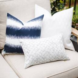 Ocean -- Navy & White Abstract Indoor/Outdoor Pillow Cover ??? Outdoor & Lumbar - thumbnail 3