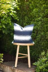 Ocean -- Navy & White Abstract Indoor/Outdoor Pillow Cover ??? Outdoor & Lumbar - thumbnail 1