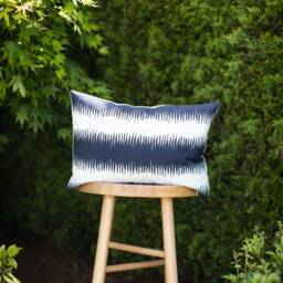 Ocean -- Navy & White Abstract Indoor/Outdoor Pillow Cover ??? Outdoor & Lumbar - thumbnail 2