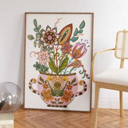Mexican Art Print, Traditional Poster, Floral Wall Decor, Latin American Mexico Travel Art, Gift, A1/A2/A3/A4 - thumbnail 2