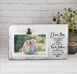 I Love You Anywhere & Everywhere Wood Picture Frame, Personalized Photo Holder Clip, Valentine's Day, Anniversary, Birthday Gift - thumbnail 1