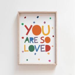 You Are Loved Print, Boys Nursery Prints, Girls Wall Art, Quote, Decor, Art - thumbnail 1