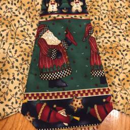 Christmas Tree Skirt, 42 Inch Diameter, Gingerbread Santa Debbie Mumm Fabric, Quilted Skirt - thumbnail 3