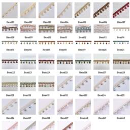 A Pair Of Linen/Cotton Blend Sheer Curtains With Bead Trim On Leading Edge & Bottom, Living Room Curtains, Caf?? Curtains, Privacy Curtains - thumbnail 3