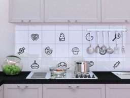 Variety Of Dessert Stickers For Tiles - Kitchen , Tile Decals -Bakery Lollipop Decal Pretzel - thumbnail 1