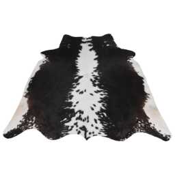Authentic Black & White Cowhide Rug - Medium Natural Leather Skin For Elegant Interiors - 46x47 Inches - thumbnail 1