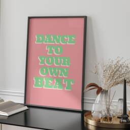 Dance To Your Own Beat Wall Art Print Motivational Typography Poster For Bedroom Living Room Modern Home Decor Gift Idea - thumbnail 2