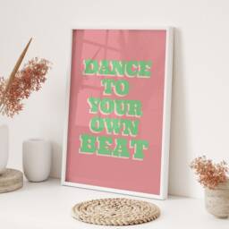 Dance To Your Own Beat Wall Art Print Motivational Typography Poster For Bedroom Living Room Modern Home Decor Gift Idea - thumbnail 3