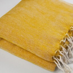 Hand-Loomed Yak Wool Blend Blanket Mustard Travel Wrap Shawl - thumbnail 4