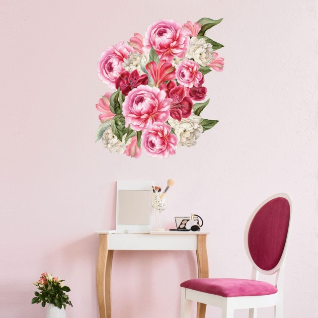 Pink Peony Flowers Wall Decal Set - Madilyn's Peonies - image 1