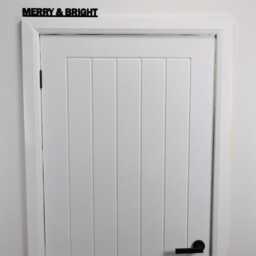 Merry & Bright Door Topper - Black Acrylic Christmas Sign, Festive Home Decor, Secret Santa Gift - thumbnail 2