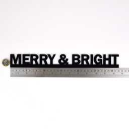 Merry & Bright Door Topper - Black Acrylic Christmas Sign, Festive Home Decor, Secret Santa Gift - thumbnail 4