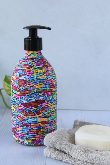 Colorful Abstract Soap Dispenser Handmade Polymer Clay, 500Ml - image 1