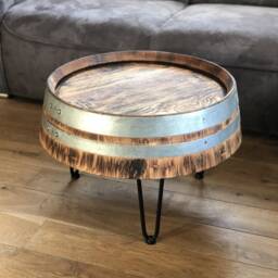 Wine Barrel Coffee Table Tripod Rustic - thumbnail 2