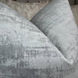 Silver Grey Cushion Cover, Luxury Pillow Grey Sofa Throw Iliv Interior Azurite Velour Fabric - thumbnail 2