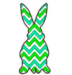 Easter Bunnies Silhouettes Chevron Monogram Bx Also All Other - .pes .hus .dst .vp3 .vip .xxx .exp . Jef - Embroidery Design - thumbnail 3