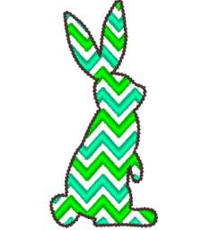 Easter Bunnies Silhouettes Chevron Monogram Bx Also All Other - .pes .hus .dst .vp3 .vip .xxx .exp . Jef - Embroidery Design - thumbnail 4