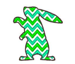 Easter Bunnies Silhouettes Chevron Monogram Bx Also All Other - .pes .hus .dst .vp3 .vip .xxx .exp . Jef - Embroidery Design - thumbnail 2