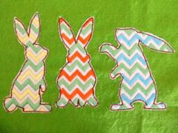 Easter Bunnies Silhouettes Chevron Monogram Bx Also All Other - .pes .hus .dst .vp3 .vip .xxx .exp . Jef - Embroidery Design - thumbnail 1
