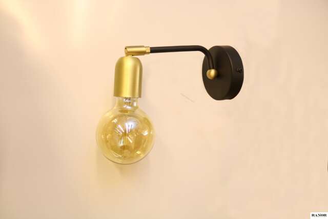 Wall Decor Edison Brass Lamp Vanity Light Fixture, Sconce, Mid Century Light, Zohar Model Ranor Lighting Design #524 - image 1