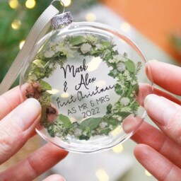 First Married Christmas Personalised Bauble - Mr & Mrs Decoration Newly Wed And - thumbnail 3