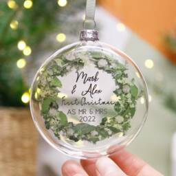 First Married Christmas Personalised Bauble - Mr & Mrs Decoration Newly Wed And - thumbnail 4
