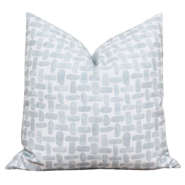 Pale Blue Outdoor Pillow Cover - Watercolor Throw Neutral 20x20 Lumbar Annika - image 1