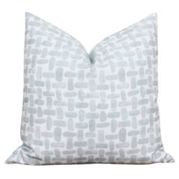 Pale Blue Outdoor Pillow Cover - Watercolor Throw Neutral 20x20 Lumbar Annika - thumbnail 1