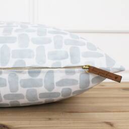 Pale Blue Outdoor Pillow Cover - Watercolor Throw Neutral 20x20 Lumbar Annika - thumbnail 3