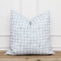 Pale Blue Outdoor Pillow Cover - Watercolor Throw Neutral 20x20 Lumbar Annika - thumbnail 2