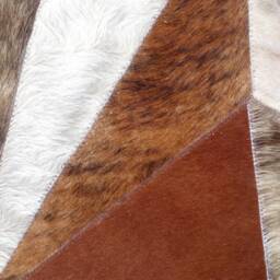 star Cowhide Rug Cow Hide Skin Cowskin Carpet Leather Round Handmade Patchwork Area 40 - thumbnail 3