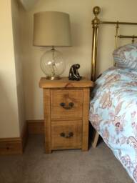 Rustic Solid Pine 2 Drawer Bedside Cabinet