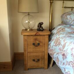 Rustic Solid Pine 2 Drawer Bedside Cabinet - thumbnail 2