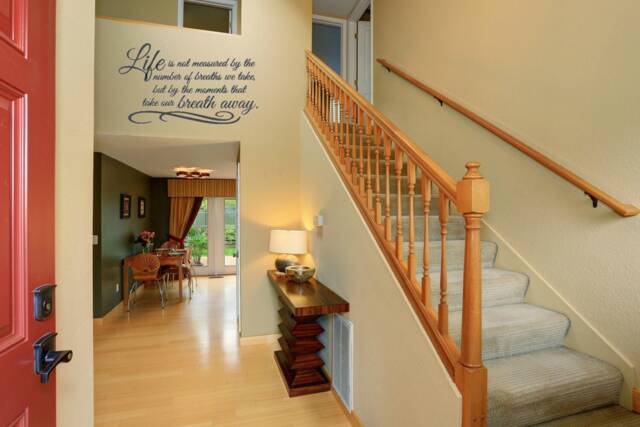 Life Is Not Measured By The Number Of Breaths We Take But Moments That Our Breath Away Interior Vinyl Wall Decal - Wall Quotes - image 1