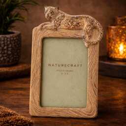 "Naturecraft Wood Effect Cheetah Photo Frame 4"" X 6" - thumbnail 1