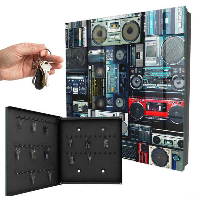 Musical Passion Key Cabinet For Home, Blue Box Vintage Hobby, Music & Lovers - image 1