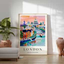 London Travel Poster Big Ben, Cityscape Wall Art - thumbnail 2