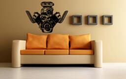 American Muscle Engine Motor Old Antique Racing Sport Cars Wall Window Sticker Decal Vinyl Silhouette Decor L1892 - thumbnail 1