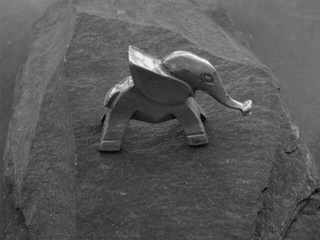 sterling Silver Elephant Sculpture - image 1