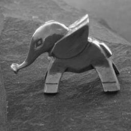 sterling Silver Elephant Sculpture - thumbnail 4