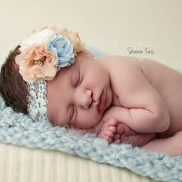 Chunky Glacier Blue Baby Blanket Newborn Photography Prop - thumbnail 3