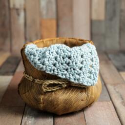 Chunky Glacier Blue Baby Blanket Newborn Photography Prop - thumbnail 2