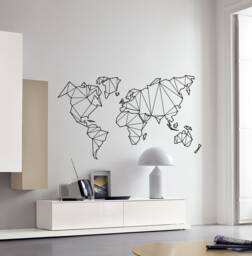 World Map Vinyl Wall Decal Abstract Decor School Room Home Interior Stickers Mural - #2745Da - thumbnail 1