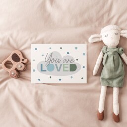 You Are Loved Print, Boys Nursery Pastel Prints, Bedroom Decor, Playroom Wall Art, Art - thumbnail 3