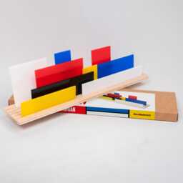 Mondrian 3D Acrylic Diorama Geometric Modern Wall Art & Minimalist Wood Toy