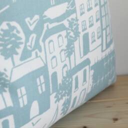 Blue Nautical Scene Pillow Cover Handmade Cotton Cushion Cover - thumbnail 3
